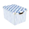 Curver Stockholm Coastal Deco Storage Box - Blue & White - 22L -Furniture Shop 13169627 8674898511659751