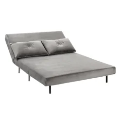 Freya Velvet Folding Sofa Bed - Grey -Furniture Shop 13222764 1194933444598958