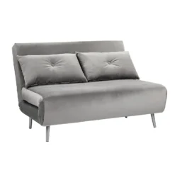 Freya Velvet Folding Sofa Bed - Grey