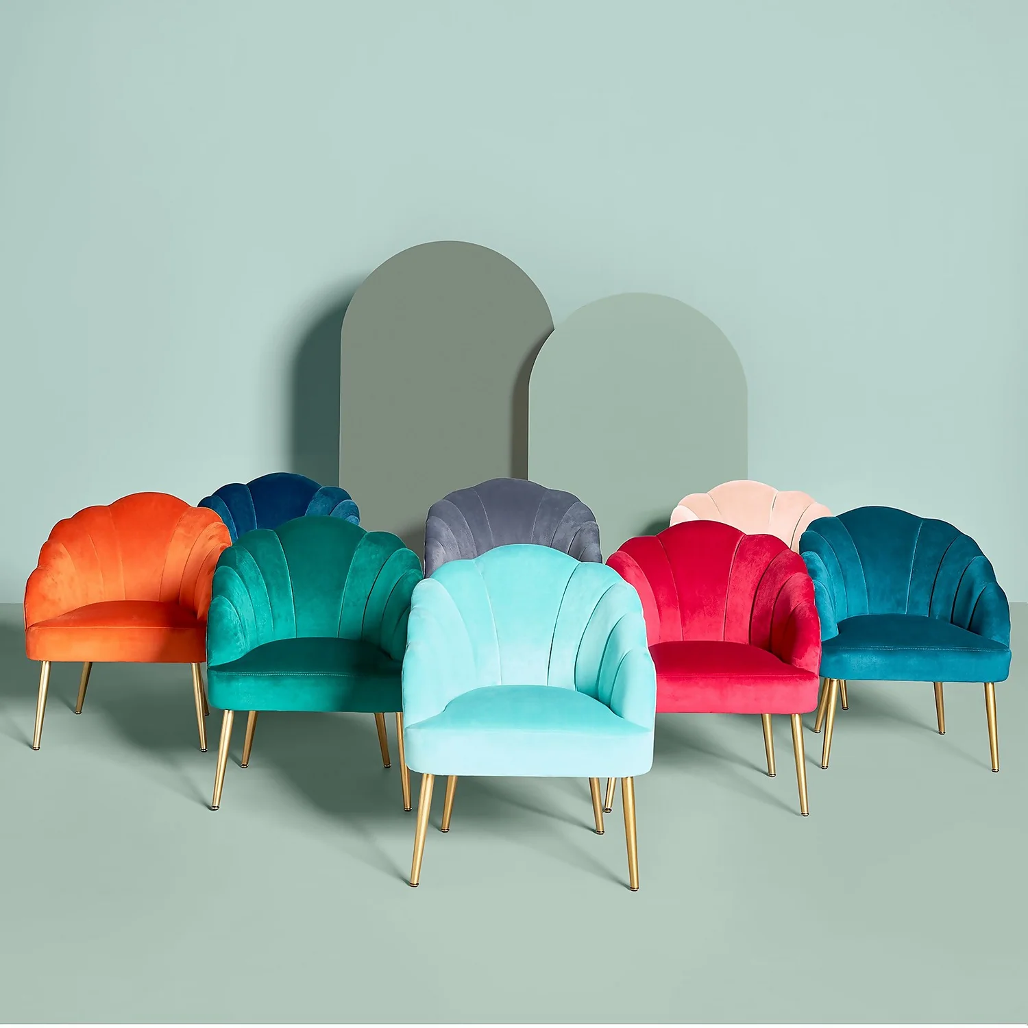 Sophia Scallop Occasional Chair - Burnt Orange 4 Sophia Scallop Occasional Chair - Burnt Orange - Image 2