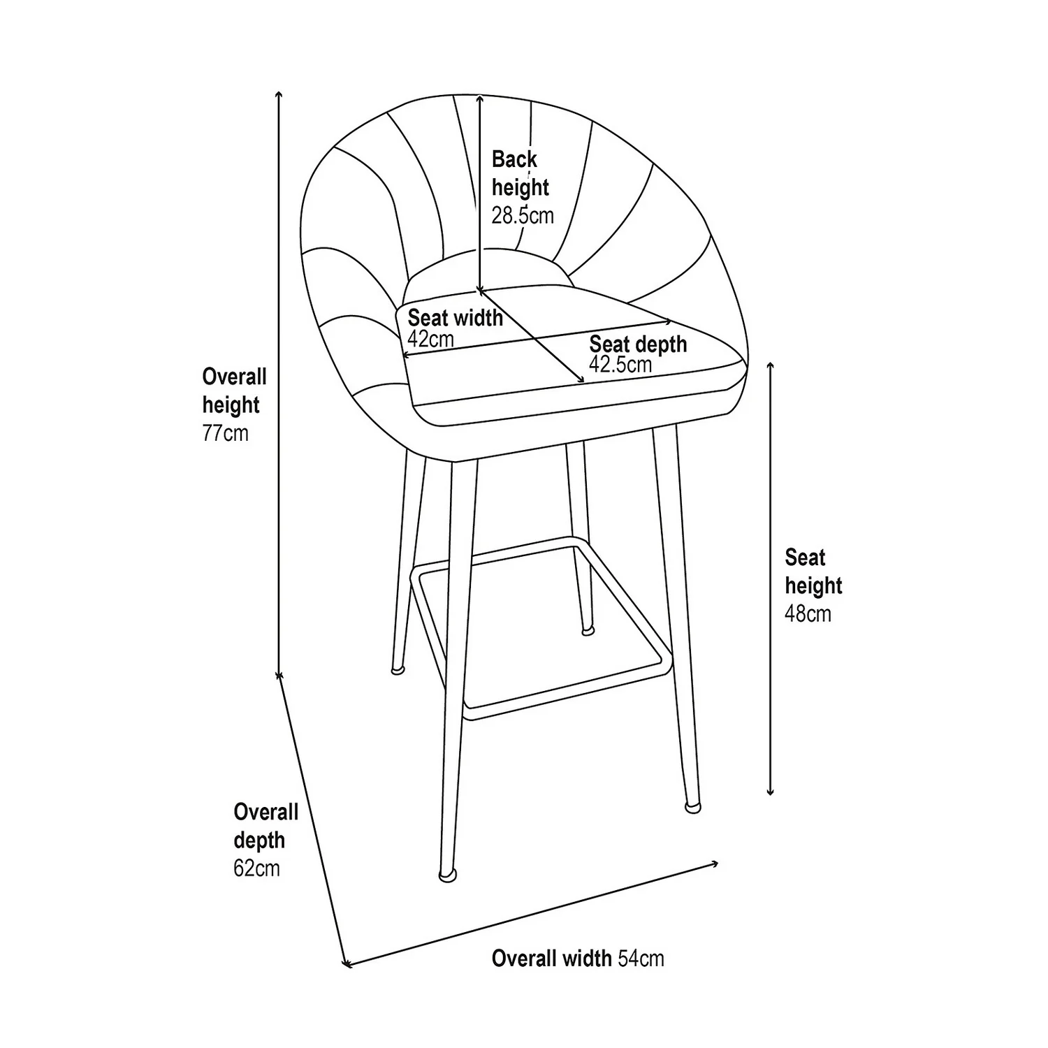 Margot Bar Stool - Black 10 Margot Bar Stool - Black - Image 8