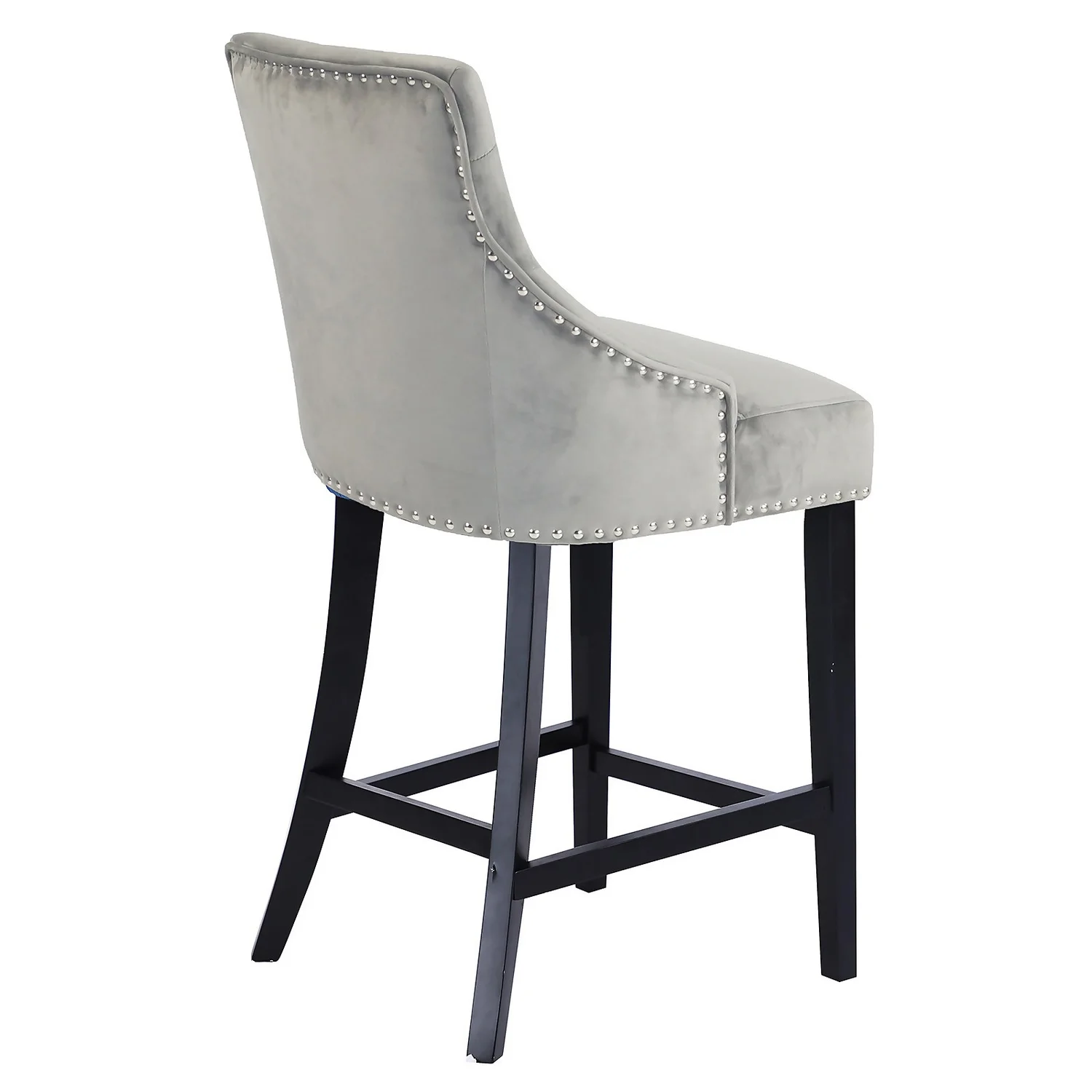 Annabelle Velvet Bar Stool - Grey 7 Annabelle Velvet Bar Stool - Grey - Image 5