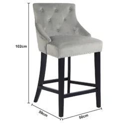 Annabelle Velvet Bar Stool - Grey 15 Annabelle Velvet Bar Stool - Grey -Furniture Shop 13223761 2104927306648863