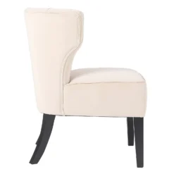 Sadie Velvet Accent Chair - Ivory -Furniture Shop 13223762 1734927512058890