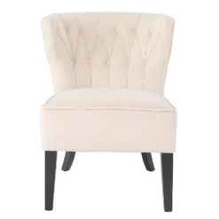 Sadie Velvet Accent Chair - Ivory -Furniture Shop 13223762 2104927512026442