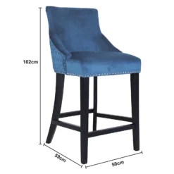 Annabelle Velvet Bar Stool - Navy -Furniture Shop 13223768 1374927306678845