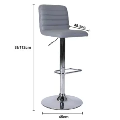 Chet Height Adjustable Faux Leather Bar Stool - Grey -Furniture Shop 13223770 2014927306672266