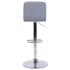 Chet Height Adjustable Faux Leather Bar Stool - Grey -Furniture Shop 13223770 5794927306608099