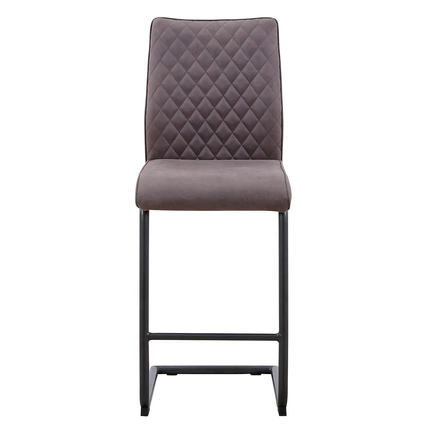 Skelby Faux Leather Bar Stool - Elephant Grey 4 Skelby Faux Leather Bar Stool - Elephant Grey - Image 2