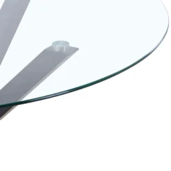 Ludlow Round Glass Dining Table - Charcoal -Furniture Shop 13244362 7104947243538518