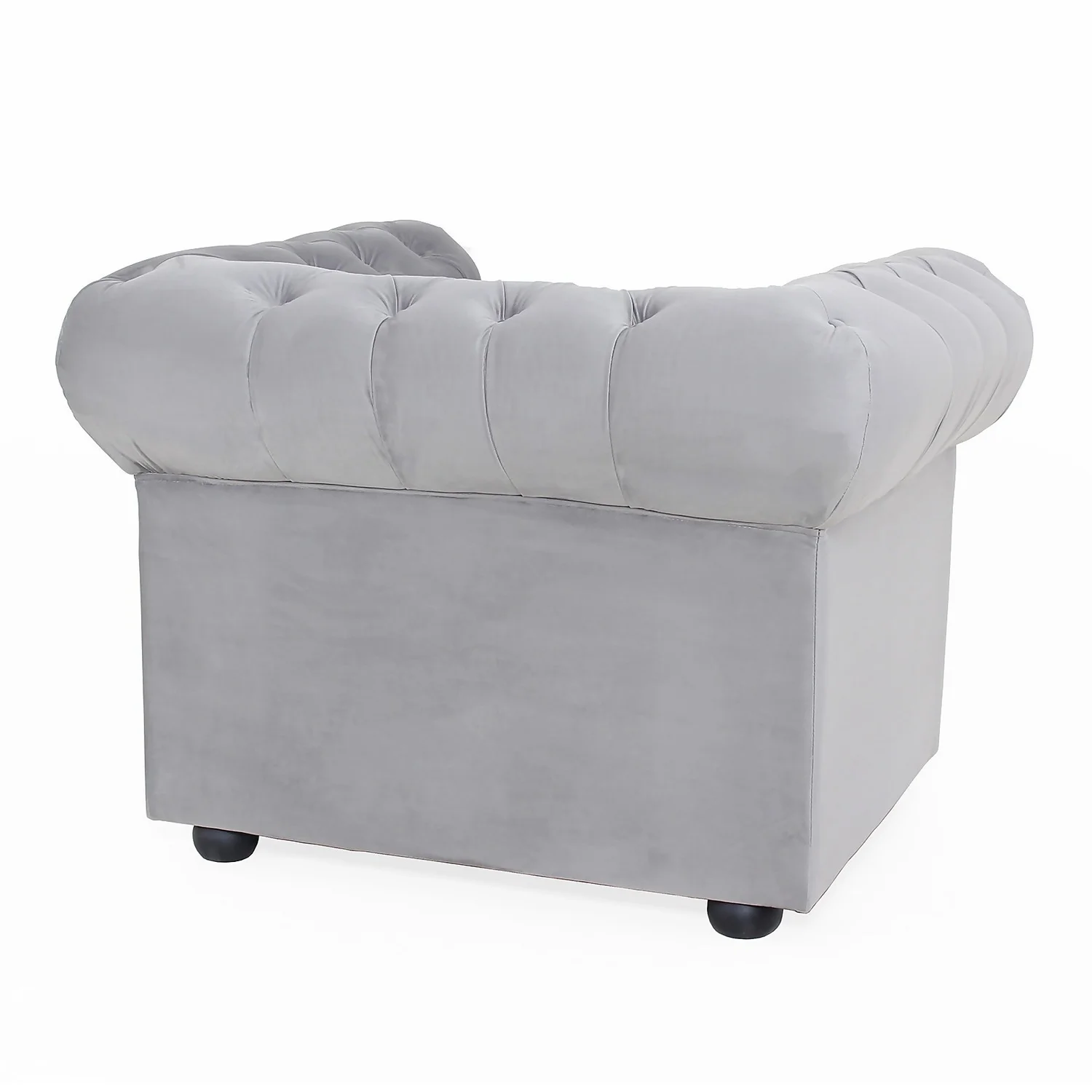 Chesterfield Velvet Armchair - Silver 4 Chesterfield Velvet Armchair - Silver - Image 3