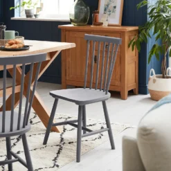 The Spindle Chair - Set Of 2 - Charcoal -Furniture Shop 13460767 3564940701574970