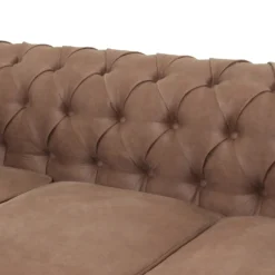 Chesterfield Faux Leather 3 Seater Sofa - Tan -Furniture Shop 13514413 1104961771305515