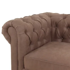 Chesterfield Faux Leather 3 Seater Sofa - Tan -Furniture Shop 13514413 2654961771284236
