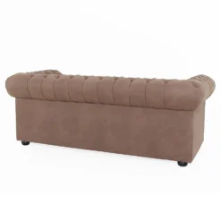 Chesterfield Faux Leather 3 Seater Sofa - Tan -Furniture Shop 13514413 6434961771222784