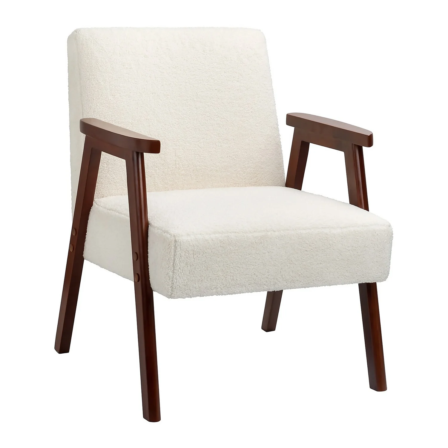 Alex Mid Century Boucle Armchair - Cream 3 Alex Mid Century Boucle Armchair - Cream