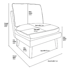 Pippa Pillow Accent Chair - Blue -Furniture Shop 13514417 5275014368835176