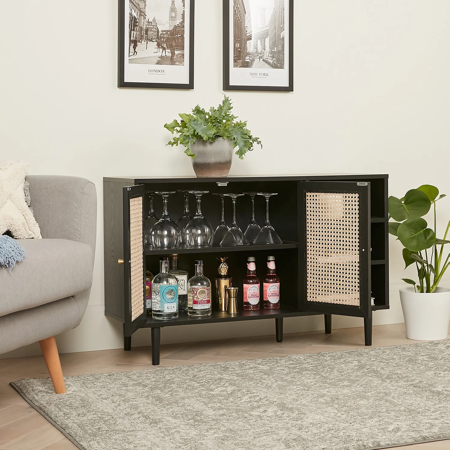 Kubu Rattan Sideboard - Black 11 Kubu Rattan Sideboard - Black - Image 9