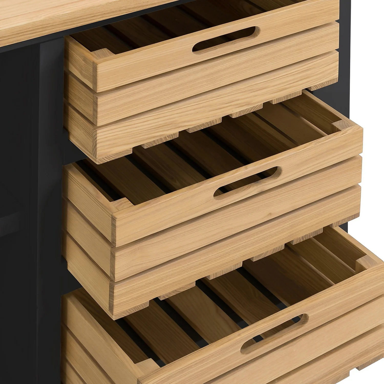 Ashstead Small Sideboard - Oak & Charcoal 7 Ashstead Small Sideboard - Oak & Charcoal - Image 5