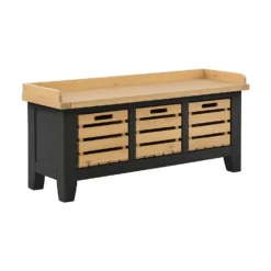 Ashstead Storage Bench - Oak & Charcoal -Furniture Shop 13642204 4024953455793231