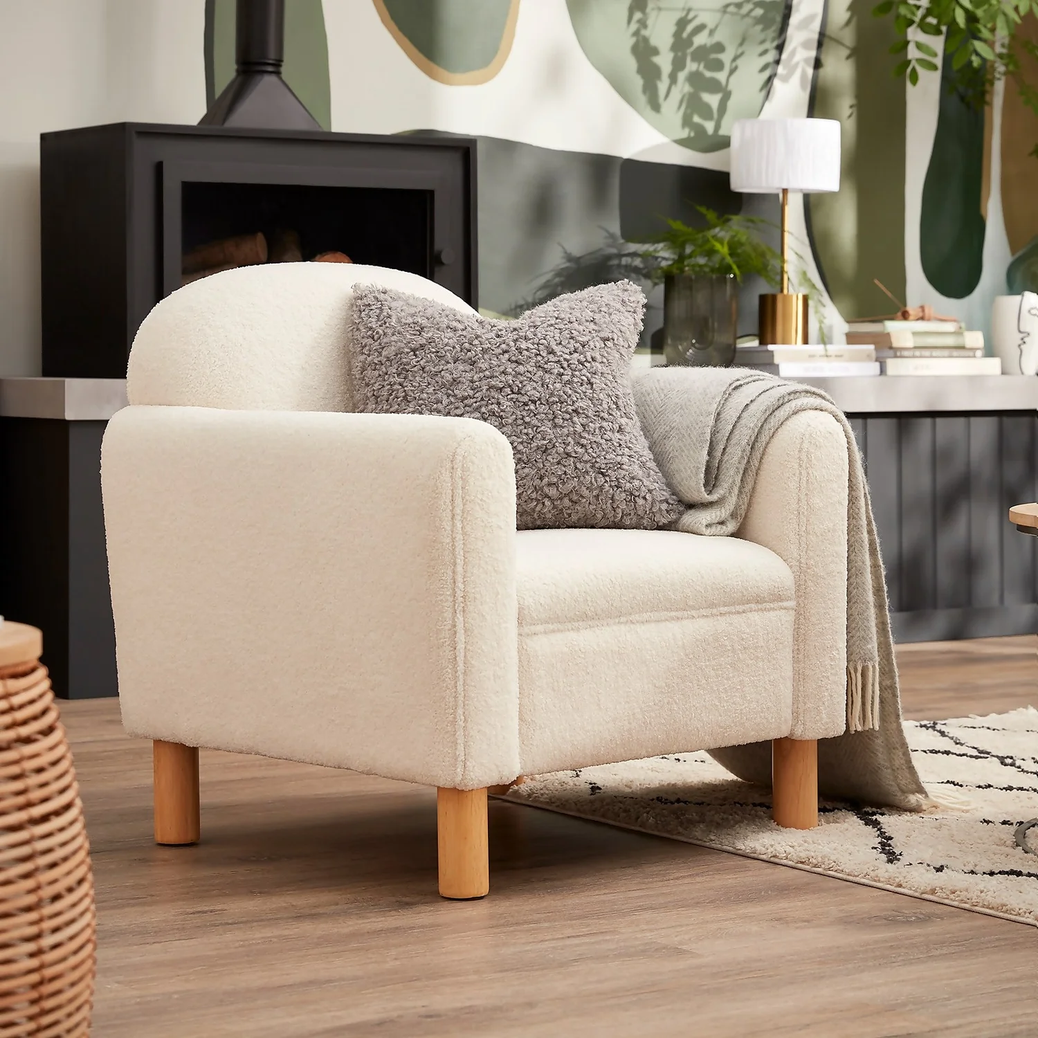 Barry Boucle Armchair - Cream 4 Barry Boucle Armchair - Cream - Image 2