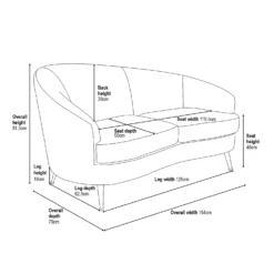 Lucie Asymmetric 2 Seater Sofa - Midnight -Furniture Shop 13644192 1345020302195714