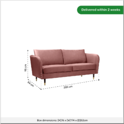 Cosmo Velvet 3 Seater Sofa In A Box - Rose Pink 15 Cosmo Velvet 3 Seater Sofa In A Box - Rose Pink -Furniture Shop 13646015 1155007639618264