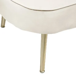 Gigi Velvet Chaise Longue - Cream -Furniture Shop 13698291 1384975247775096