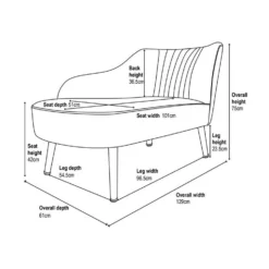 Gigi Velvet Chaise Longue - Cream -Furniture Shop 13698291 2005020272527409