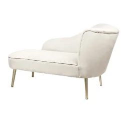 Gigi Velvet Chaise Longue - Cream -Furniture Shop 13698291 7794975247631288