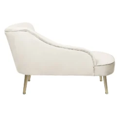 Gigi Velvet Chaise Longue - Cream -Furniture Shop 13698291 7894975247576052