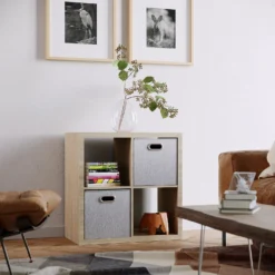 Clever Cube Fabric Insert - Set Of 2 - Woven Silver 8 Clever Cube Fabric Insert - Set Of 2 - Woven Silver -Furniture Shop 13911399 1194981913214882