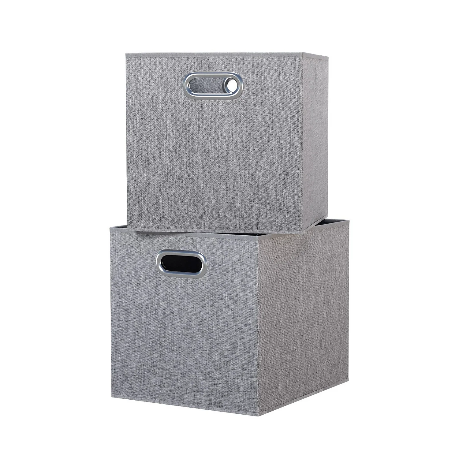 Clever Cube Fabric Insert - Set Of 2 - Woven Silver 3 Clever Cube Fabric Insert - Set Of 2 - Woven Silver