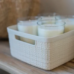 Curver Jute Small Recycled Storage Basket - 5L White -Furniture Shop 13965909 9394995188077128